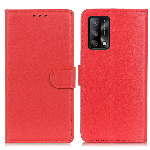 Custodia Portafoglio In Pelle Cover con Supporto A03D per Oppo A95 4G Rosso