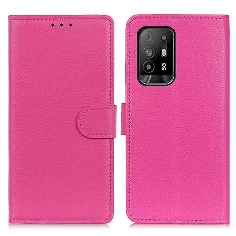 Custodia Portafoglio In Pelle Cover con Supporto A03D per Oppo A95 5G Rosa Caldo