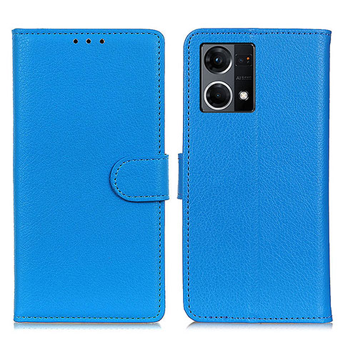 Custodia Portafoglio In Pelle Cover con Supporto A03D per Oppo F21 Pro 4G Cielo Blu