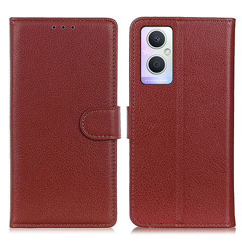 Custodia Portafoglio In Pelle Cover con Supporto A03D per Oppo F21 Pro 5G Marrone