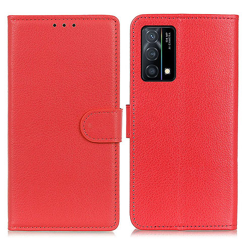 Custodia Portafoglio In Pelle Cover con Supporto A03D per Oppo K9 5G Rosso