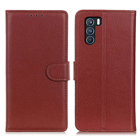 Custodia Portafoglio In Pelle Cover con Supporto A03D per Oppo K9 Pro 5G Marrone