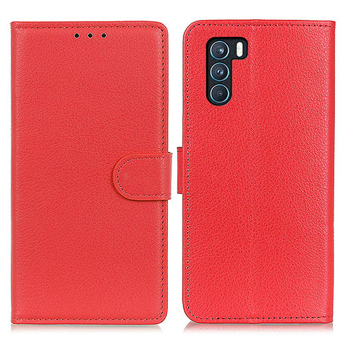 Custodia Portafoglio In Pelle Cover con Supporto A03D per Oppo K9 Pro 5G Rosso