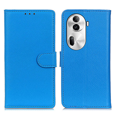 Custodia Portafoglio In Pelle Cover con Supporto A03D per Oppo Reno11 Pro 5G Cielo Blu