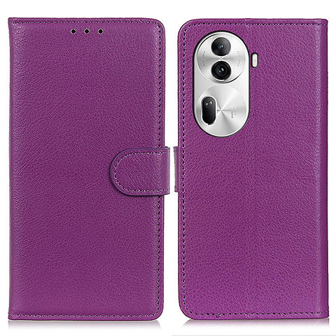 Custodia Portafoglio In Pelle Cover con Supporto A03D per Oppo Reno11 Pro 5G Viola