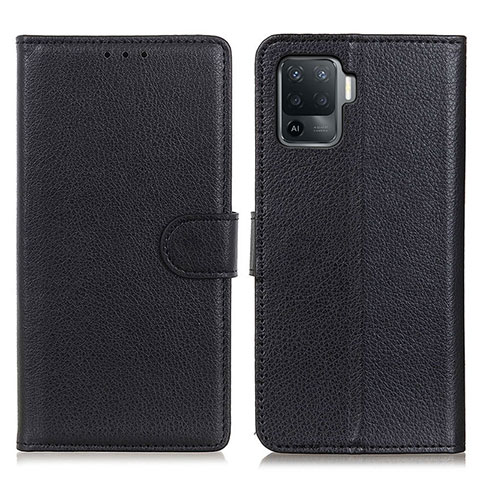 Custodia Portafoglio In Pelle Cover con Supporto A03D per Oppo Reno5 F Nero