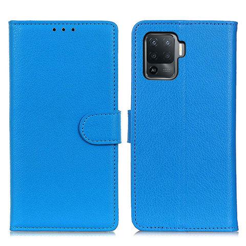 Custodia Portafoglio In Pelle Cover con Supporto A03D per Oppo Reno5 Lite Cielo Blu