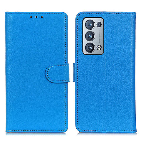 Custodia Portafoglio In Pelle Cover con Supporto A03D per Oppo Reno6 Pro+ Plus 5G Cielo Blu