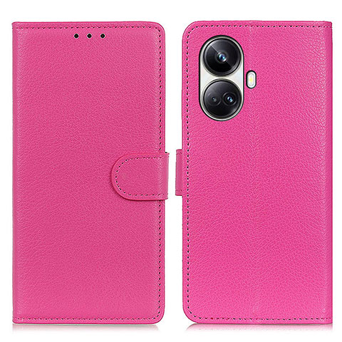 Custodia Portafoglio In Pelle Cover con Supporto A03D per Realme 10 Pro+ Plus 5G Rosa Caldo