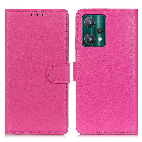 Custodia Portafoglio In Pelle Cover con Supporto A03D per Realme 9 5G Rosa Caldo