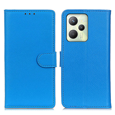 Custodia Portafoglio In Pelle Cover con Supporto A03D per Realme C35 Cielo Blu