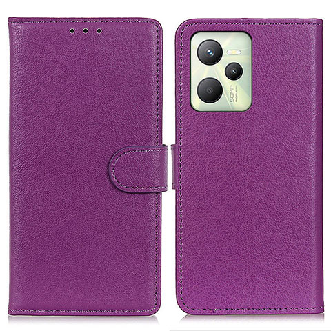 Custodia Portafoglio In Pelle Cover con Supporto A03D per Realme C35 Viola