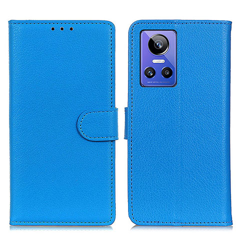 Custodia Portafoglio In Pelle Cover con Supporto A03D per Realme GT Neo3 5G Cielo Blu