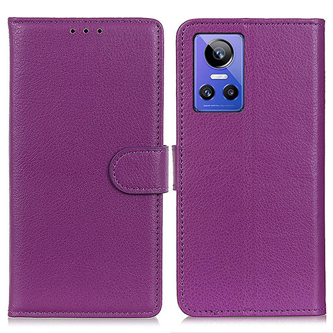 Custodia Portafoglio In Pelle Cover con Supporto A03D per Realme GT Neo3 5G Viola