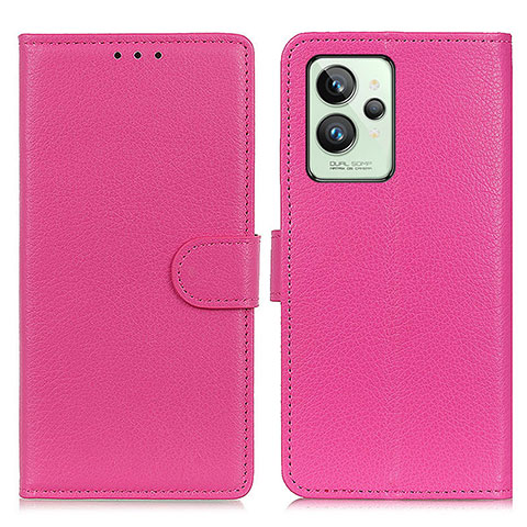 Custodia Portafoglio In Pelle Cover con Supporto A03D per Realme GT2 Pro 5G Rosa Caldo