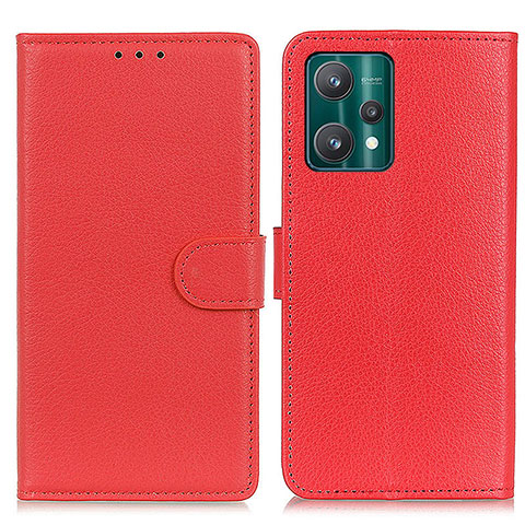 Custodia Portafoglio In Pelle Cover con Supporto A03D per Realme V25 5G Rosso