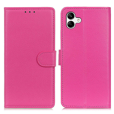 Custodia Portafoglio In Pelle Cover con Supporto A03D per Samsung Galaxy A04 4G Rosa Caldo