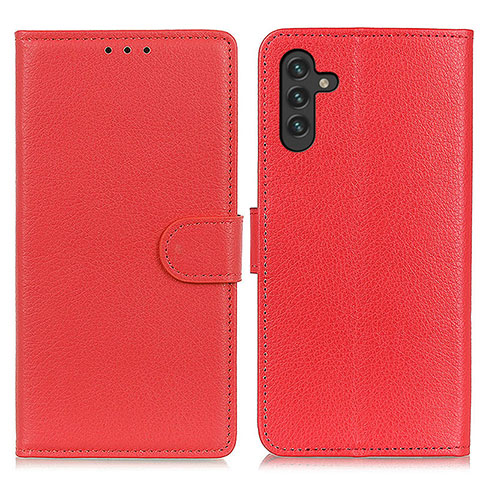 Custodia Portafoglio In Pelle Cover con Supporto A03D per Samsung Galaxy A04s Rosso