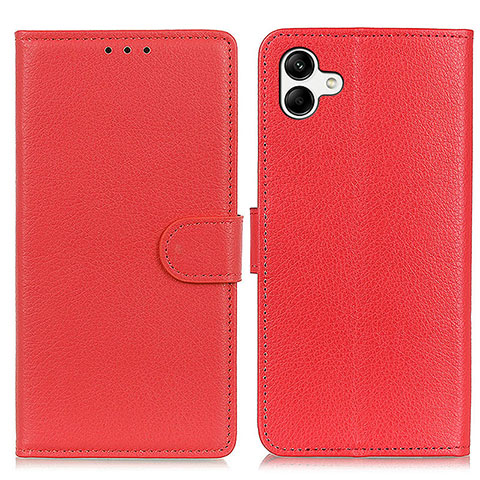 Custodia Portafoglio In Pelle Cover con Supporto A03D per Samsung Galaxy A05 Rosso