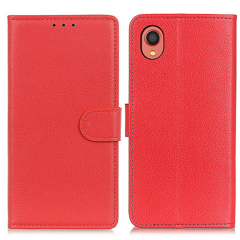 Custodia Portafoglio In Pelle Cover con Supporto A03D per Samsung Galaxy A22 5G SC-56B Rosso