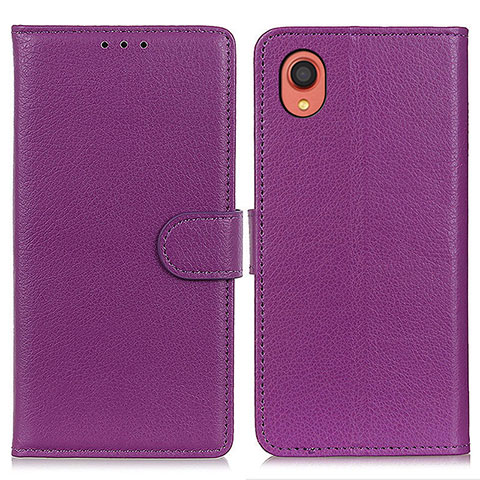 Custodia Portafoglio In Pelle Cover con Supporto A03D per Samsung Galaxy A22 5G SC-56B Viola