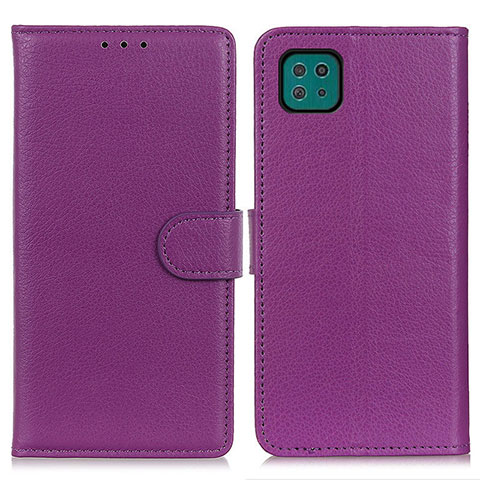 Custodia Portafoglio In Pelle Cover con Supporto A03D per Samsung Galaxy A22 5G Viola