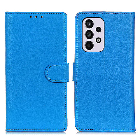 Custodia Portafoglio In Pelle Cover con Supporto A03D per Samsung Galaxy A33 5G Cielo Blu