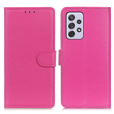 Custodia Portafoglio In Pelle Cover con Supporto A03D per Samsung Galaxy A73 5G Rosa Caldo