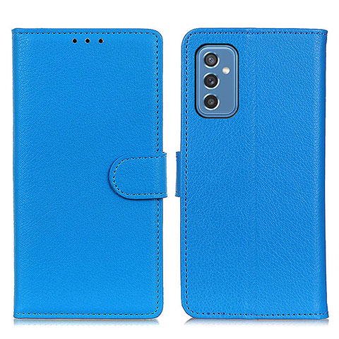 Custodia Portafoglio In Pelle Cover con Supporto A03D per Samsung Galaxy M52 5G Cielo Blu