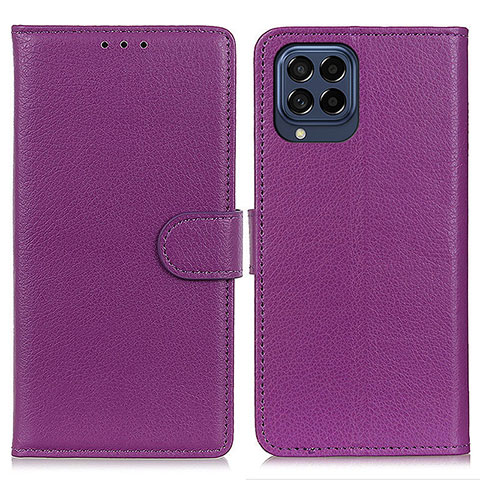 Custodia Portafoglio In Pelle Cover con Supporto A03D per Samsung Galaxy M53 5G Viola