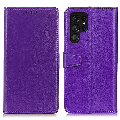 Custodia Portafoglio In Pelle Cover con Supporto A03D per Samsung Galaxy S21 Ultra 5G Viola