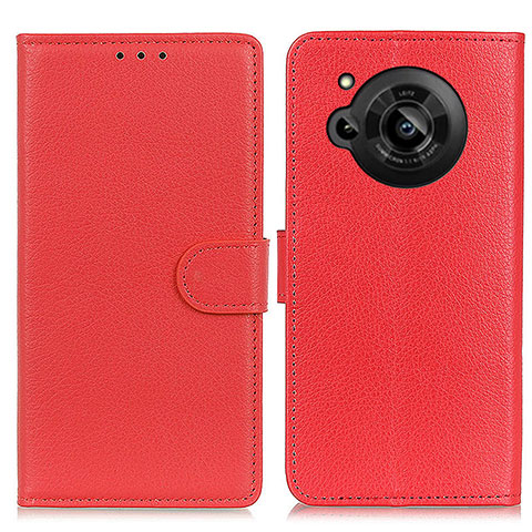 Custodia Portafoglio In Pelle Cover con Supporto A03D per Sharp Aquos R7s Rosso