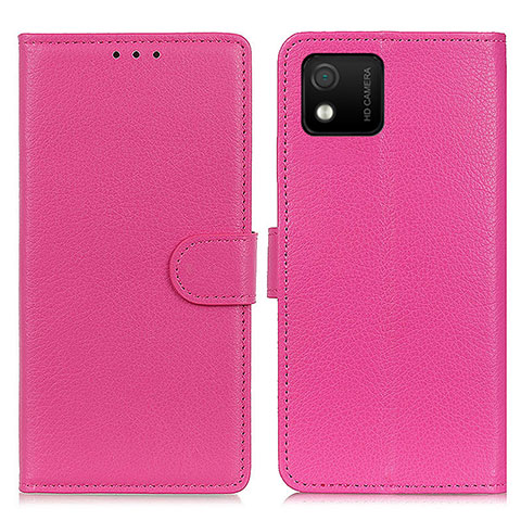 Custodia Portafoglio In Pelle Cover con Supporto A03D per Wiko Y52 Rosa Caldo