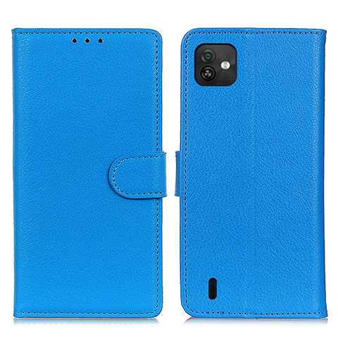 Custodia Portafoglio In Pelle Cover con Supporto A03D per Wiko Y82 Cielo Blu