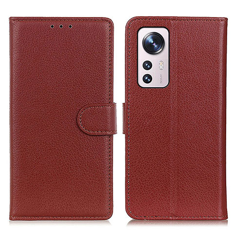 Custodia Portafoglio In Pelle Cover con Supporto A03D per Xiaomi Mi 12 Pro 5G Marrone