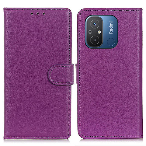 Custodia Portafoglio In Pelle Cover con Supporto A03D per Xiaomi Poco C55 Viola