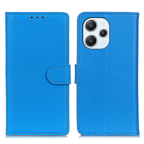 Custodia Portafoglio In Pelle Cover con Supporto A03D per Xiaomi Redmi 12 4G Cielo Blu