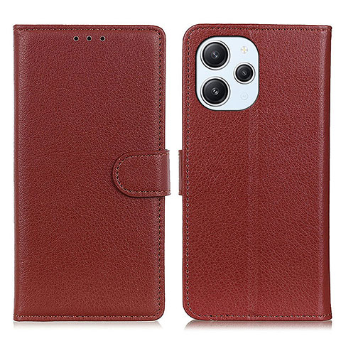 Custodia Portafoglio In Pelle Cover con Supporto A03D per Xiaomi Redmi 12 4G Marrone