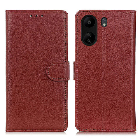 Custodia Portafoglio In Pelle Cover con Supporto A03D per Xiaomi Redmi 13C Marrone