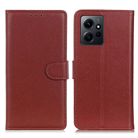 Custodia Portafoglio In Pelle Cover con Supporto A03D per Xiaomi Redmi Note 12 4G Marrone