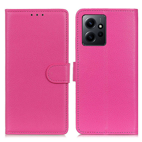 Custodia Portafoglio In Pelle Cover con Supporto A03D per Xiaomi Redmi Note 12 4G Rosa Caldo