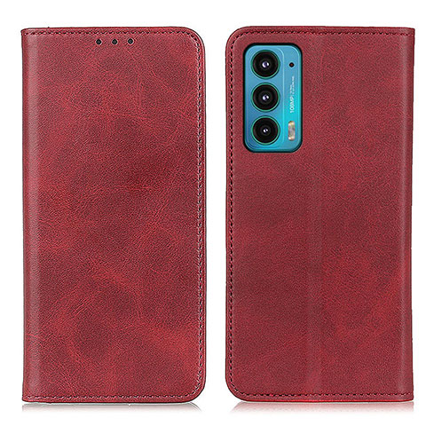 Custodia Portafoglio In Pelle Cover con Supporto A04D per Motorola Moto Edge 20 5G Rosso