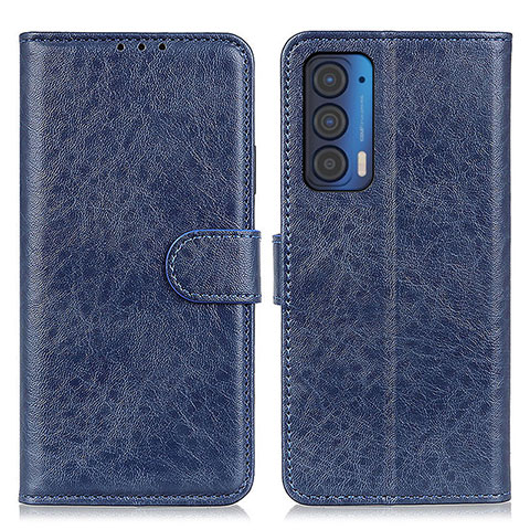 Custodia Portafoglio In Pelle Cover con Supporto A04D per Motorola Moto Edge (2021) 5G Blu