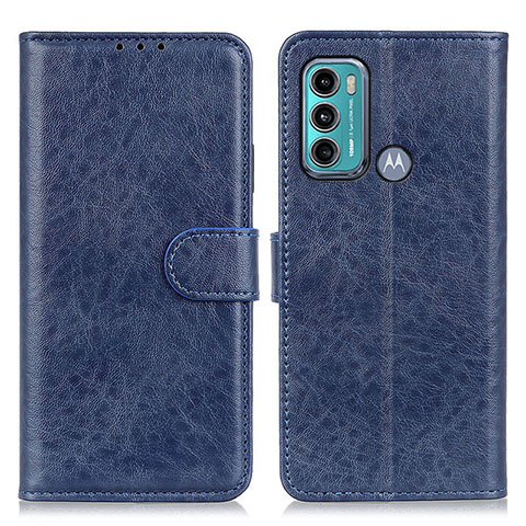 Custodia Portafoglio In Pelle Cover con Supporto A04D per Motorola Moto G40 Fusion Blu