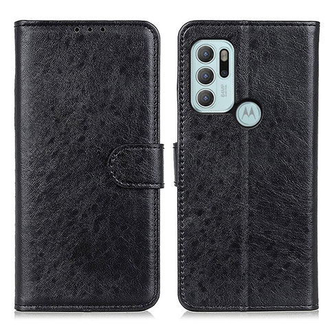 Custodia Portafoglio In Pelle Cover con Supporto A04D per Motorola Moto G60s Nero