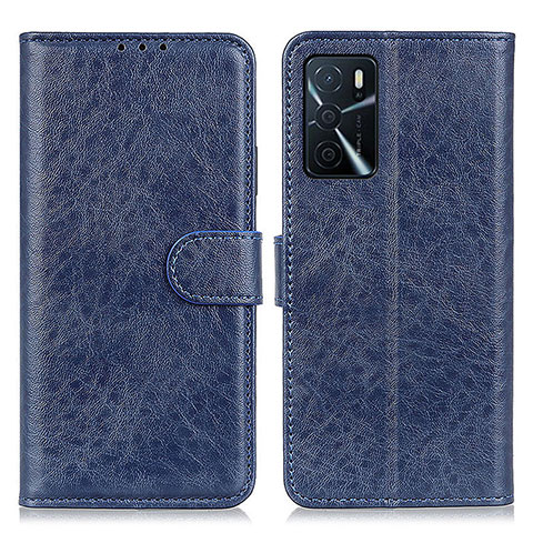 Custodia Portafoglio In Pelle Cover con Supporto A04D per Oppo A16s Blu