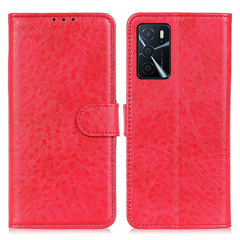 Custodia Portafoglio In Pelle Cover con Supporto A04D per Oppo A16s Rosso