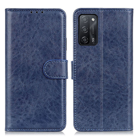 Custodia Portafoglio In Pelle Cover con Supporto A04D per Oppo A53s 5G Blu