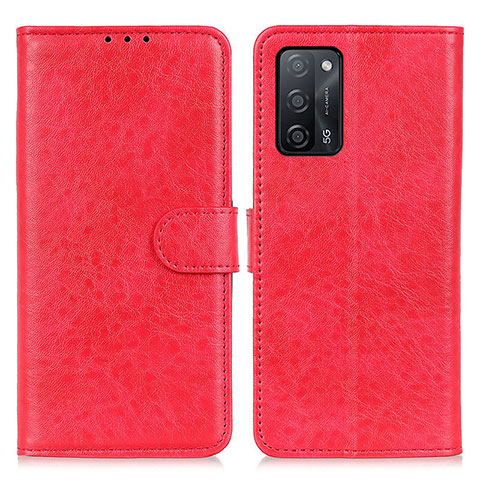 Custodia Portafoglio In Pelle Cover con Supporto A04D per Oppo A53s 5G Rosso