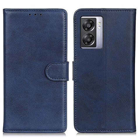 Custodia Portafoglio In Pelle Cover con Supporto A04D per Oppo A57 5G Blu